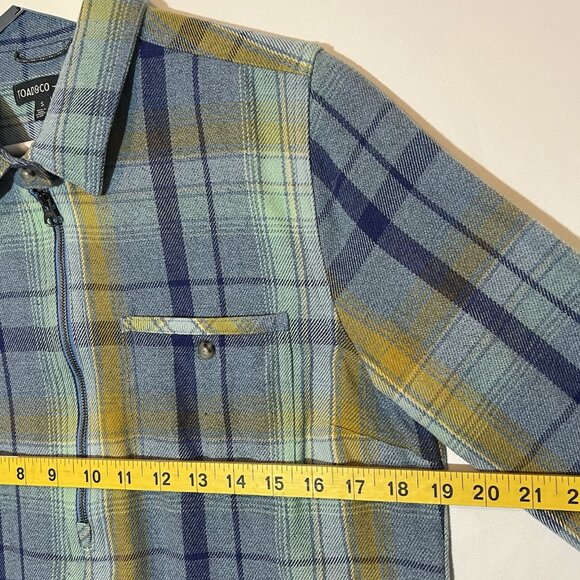 Toad & Co Women Bodie Plaid Flannel ShirtDress Long Sleeve Small Size Pockets - Picture 5 of 15